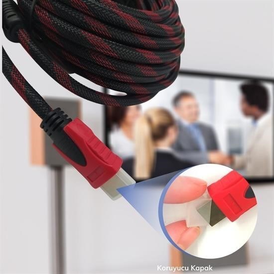 BUFFER® HDMI Kablosu HDTV Bilgisayar Uydu Görüntü Ses Full HD Sargılı Görüntü Aktarma Kablosu BUFFER® HDMI Kablosu HDTV Bilgisayar Uydu Görüntü Ses Full HD Sargılı Görüntü Aktarma Kablosu