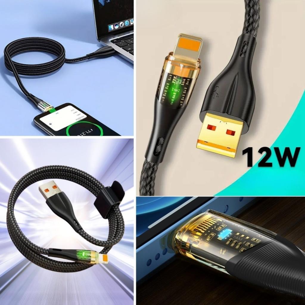 Led Işık Uçlu Sağlam İp Kablolu USB to Lightning Hızlı Şarj Kablosu Led Işık Uçlu Sağlam İp Kablolu USB to Lightning Hızlı Şarj Kablosu