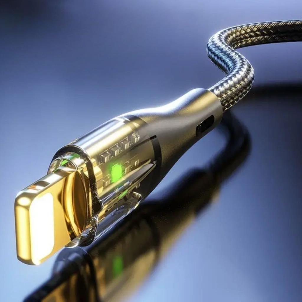 Led Işık Uçlu Sağlam İp Kablolu USB to Lightning Hızlı Şarj Kablosu Led Işık Uçlu Sağlam İp Kablolu USB to Lightning Hızlı Şarj Kablosu