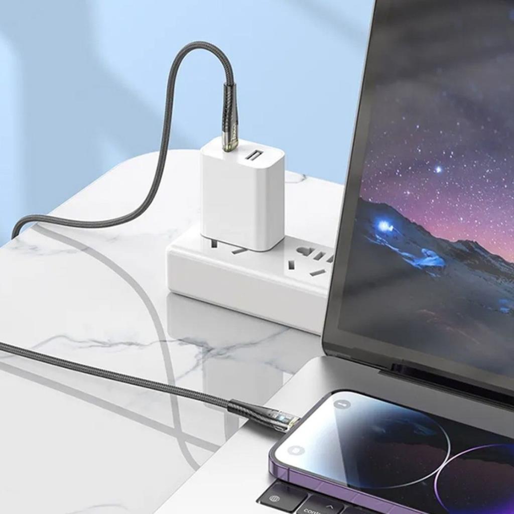 Led Işık Uçlu Sağlam İp Kablolu USB to Lightning Hızlı Şarj Kablosu Led Işık Uçlu Sağlam İp Kablolu USB to Lightning Hızlı Şarj Kablosu