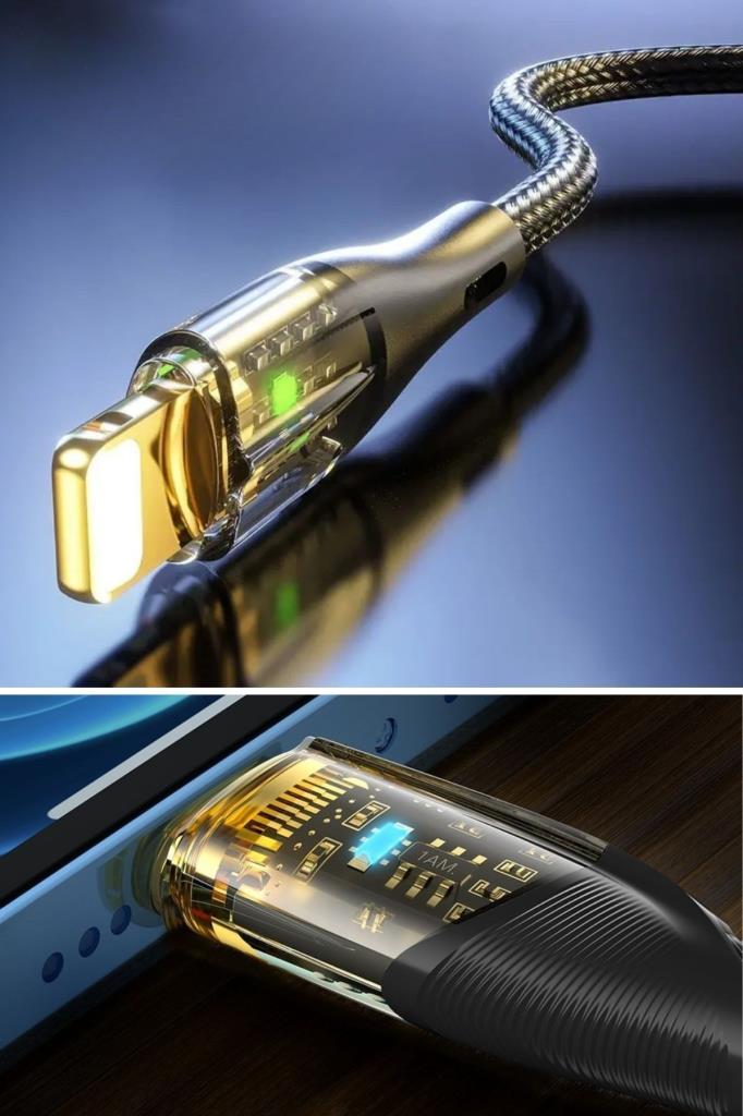Led Işık Uçlu Sağlam İp Kablolu USB to Lightning Hızlı Şarj Kablosu Led Işık Uçlu Sağlam İp Kablolu USB to Lightning Hızlı Şarj Kablosu