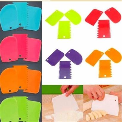 Petinka Kesici Kazıyıcı Dekoratör 3` lü Set Pasta Hamur Şekillendirici Spatular Petinka Kesici Kazıyıcı Dekoratör 3` lü Set Pasta Hamur Şekillendirici Spatular