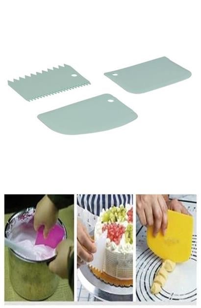 Petinka Kesici Kazıyıcı Dekoratör 3` lü Set Pasta Hamur Şekillendirici Spatular Petinka Kesici Kazıyıcı Dekoratör 3` lü Set Pasta Hamur Şekillendirici Spatular