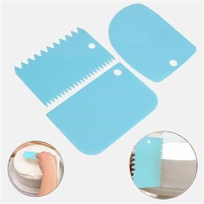 Petinka Kesici Kazıyıcı Dekoratör 3` lü Set Pasta Hamur Şekillendirici Spatular Petinka Kesici Kazıyıcı Dekoratör 3` lü Set Pasta Hamur Şekillendirici Spatular