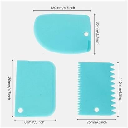 Petinka Kesici Kazıyıcı Dekoratör 3` lü Set Pasta Hamur Şekillendirici Spatular Petinka Kesici Kazıyıcı Dekoratör 3` lü Set Pasta Hamur Şekillendirici Spatular