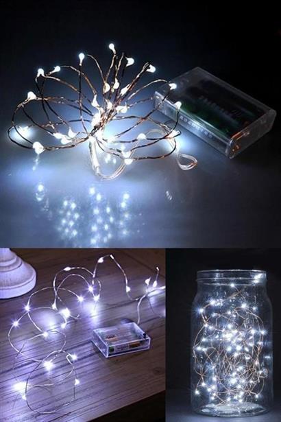 Petinka® Pilli 5 metre Dekoratif Peri Led Beyaz Aydınlatma Süsleme Lambası Petinka® Pilli 5 metre Dekoratif Peri Led Beyaz Aydınlatma Süsleme Lambası