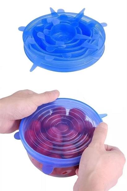 Petinka® Tazeliği Koruyan 6lı Silikon Streç Gıda Saklama Koruma Kapakları Petinka® Tazeliği Koruyan 6lı Silikon Streç Gıda Saklama Koruma Kapakları