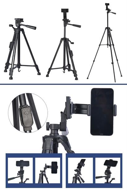 Petinka Tripod Telefon ve Fotoğraf Makinası Takılabilen 146cm Bluetooth Kumandalı Tutucu Petinka Tripod Telefon ve Fotoğraf Makinası Takılabilen 146cm Bluetooth Kumandalı Tutucu