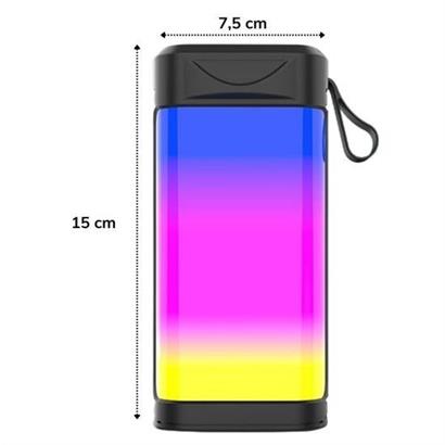 Petinka® Usb Şarjlı Renkli LED Işıklı 1200 mAh 5W Portatif Müzik Sistemli Mini El Tipi Hoparlör Petinka® Usb Şarjlı Renkli LED Işıklı 1200 mAh 5W Portatif Müzik Sistemli Mini El Tipi Hoparlör