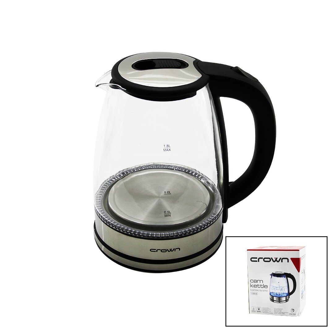 CAM - LEDLİ KETTLE 1.8LT 1500W ÇELİK TABAN - KROM KAPAK 360° GÖVDE PLASTİK KULP (4707) CAM - LEDLİ KETTLE 1.8LT 1500W ÇELİK TABAN - KROM KAPAK 360° GÖVDE PLASTİK KULP (4707)