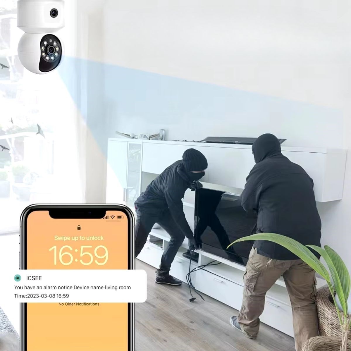 Çift Kameralı Wifi Bağlantılı Gece Görüşlü Ev Tipi Güvenlik Kamerası (4707) Çift Kameralı Wifi Bağlantılı Gece Görüşlü Ev Tipi Güvenlik Kamerası (4707)