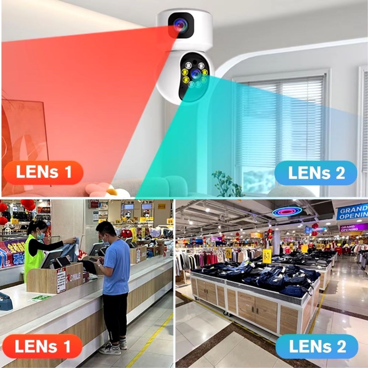 Çift Kameralı Wifi Bağlantılı Gece Görüşlü Ev Tipi Güvenlik Kamerası (4707) Çift Kameralı Wifi Bağlantılı Gece Görüşlü Ev Tipi Güvenlik Kamerası (4707)