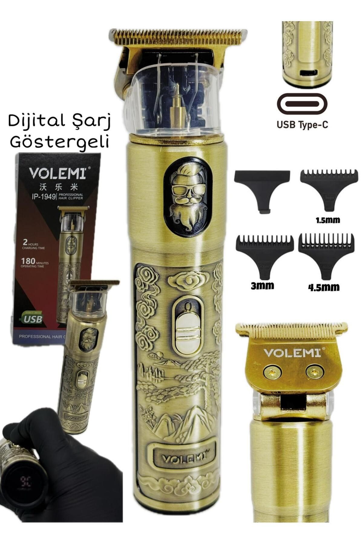 Dijital Göstergeli Saç Sakal Tıraş Makinesi - Sıfıra Yakın - IP-1949 (4707) Dijital Göstergeli Saç Sakal Tıraş Makinesi - Sıfıra Yakın - IP-1949 (4707)