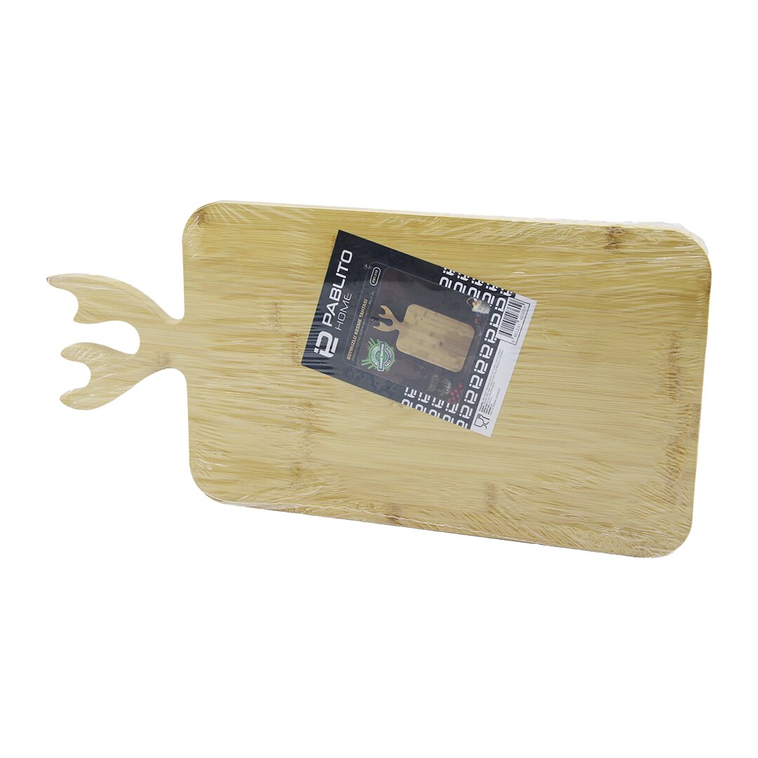 DİKDÖRTGEN AHŞAP BAMBU KESİM PANOSU - KESME TAHTASI GEYİK BOYNUZ FİGÜR SAPLI 22X36CM (4707) DİKDÖRTGEN AHŞAP BAMBU KESİM PANOSU - KESME TAHTASI GEYİK BOYNUZ FİGÜR SAPLI 22X36CM (4707)