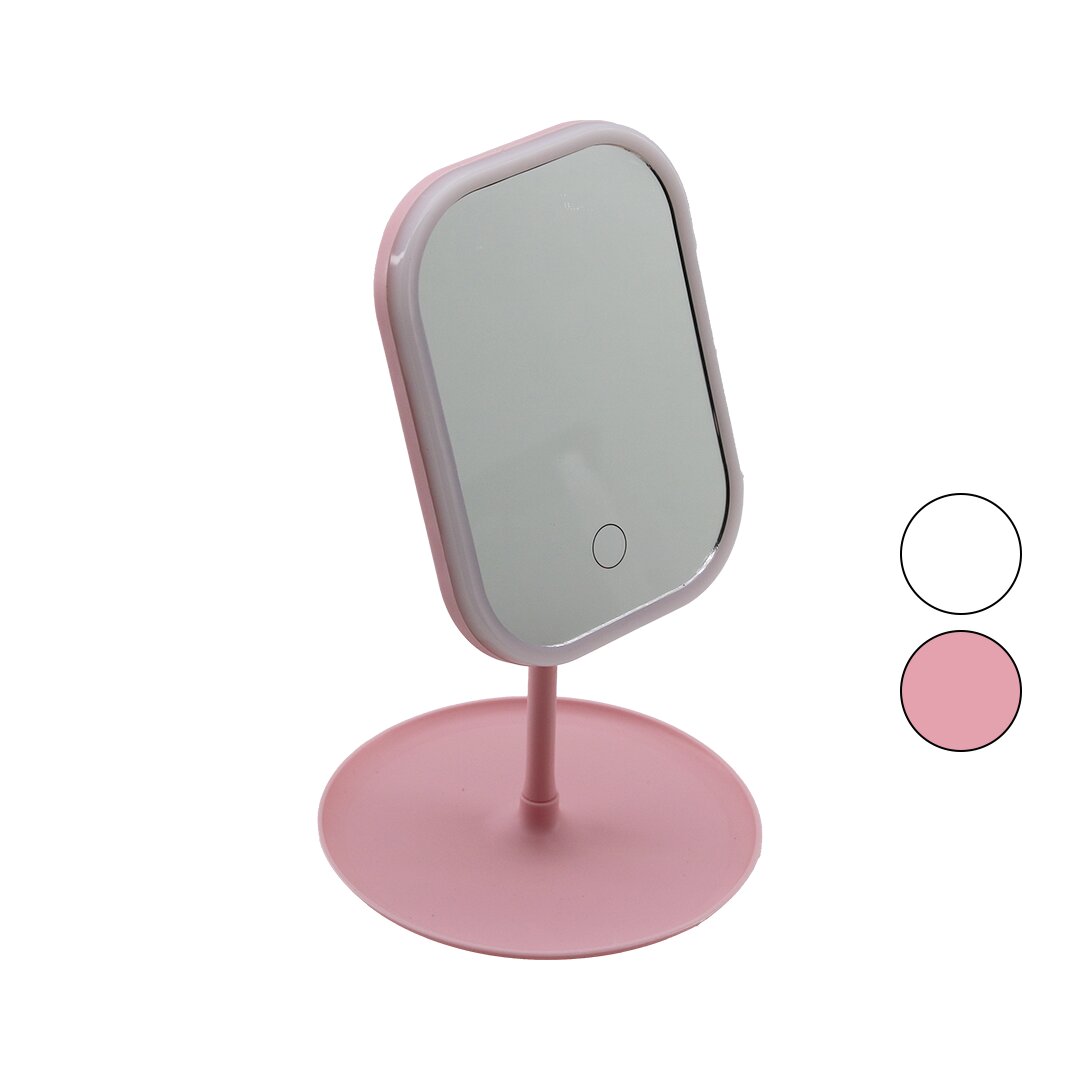 DİKDÖRTGEN LEDLİ - USB ŞARJLI MAKYAJ AYNASI 90° TAKILIK SEPETLİ AYAK RENKLİ PLS 13.5X18.5CM (4707) DİKDÖRTGEN LEDLİ - USB ŞARJLI MAKYAJ AYNASI 90° TAKILIK SEPETLİ AYAK RENKLİ PLS 13.5X18.5CM (4707)