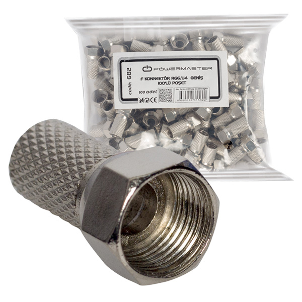 F KONNEKTÖR RG6/U4 18MM GENİŞ 100LÜ POŞET - (4707) F KONNEKTÖR RG6/U4 18MM GENİŞ 100LÜ POŞET - (4707)