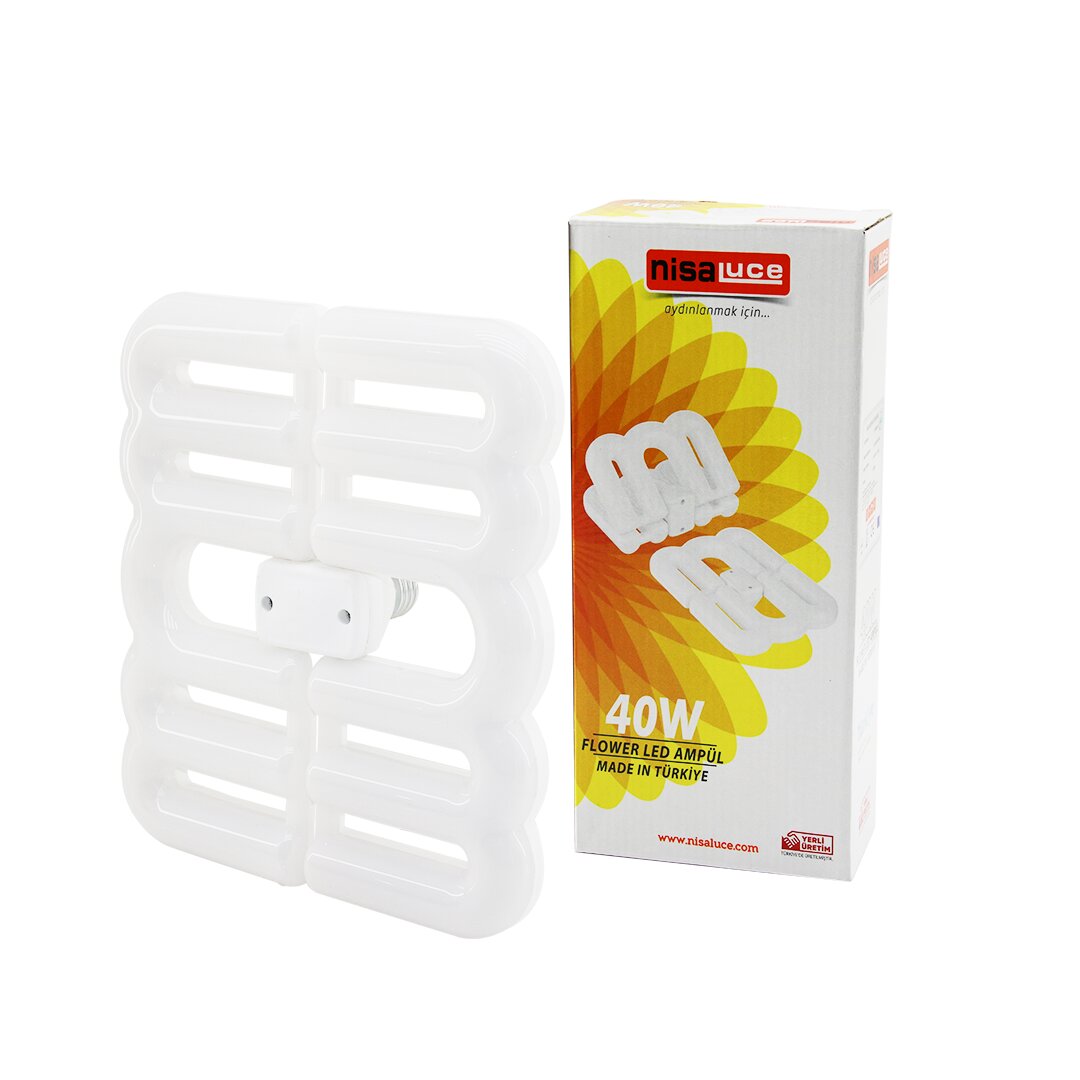FLOWER KATLANIR - 4B ŞEKİL 21X23.5CM 40W - E27 BEYAZ LED LAMBA AMPUL 3600 LÜMEN - 6500K (4707) FLOWER KATLANIR - 4B ŞEKİL 21X23.5CM 40W - E27 BEYAZ LED LAMBA AMPUL 3600 LÜMEN - 6500K (4707)