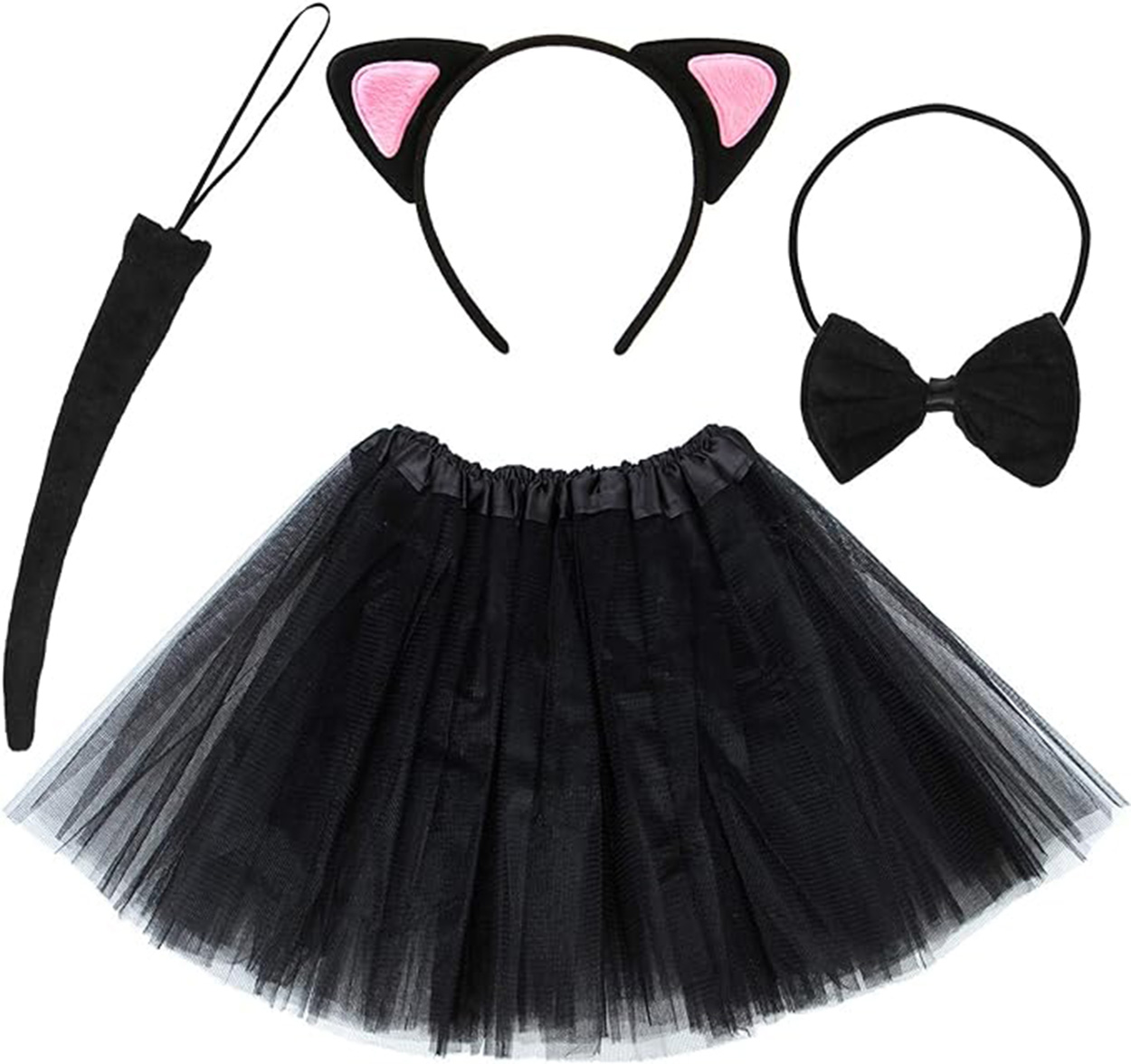 Kedi Kulak Taç Etek Kuyruk ve Papyon 4 lü Set Çocuk Pembe (4707) Kedi Kulak Taç Etek Kuyruk ve Papyon 4 lü Set Çocuk Pembe (4707)