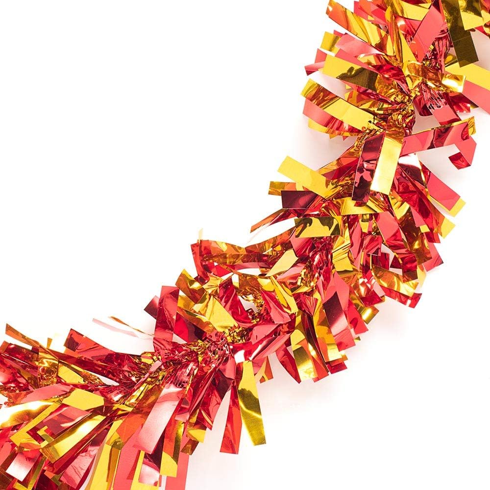 Kırmızı Altın Renk 4 cm Genişlik Garland Çift Renk Sim Süs 180 cm (4707) Kırmızı Altın Renk 4 cm Genişlik Garland Çift Renk Sim Süs 180 cm (4707)