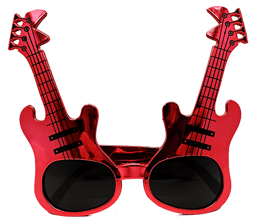 Kırmızı Renk Rockn Roll Gitar Şekilli Parti Gözlüğü 15x15 cm (4707) Kırmızı Renk Rockn Roll Gitar Şekilli Parti Gözlüğü 15x15 cm (4707)