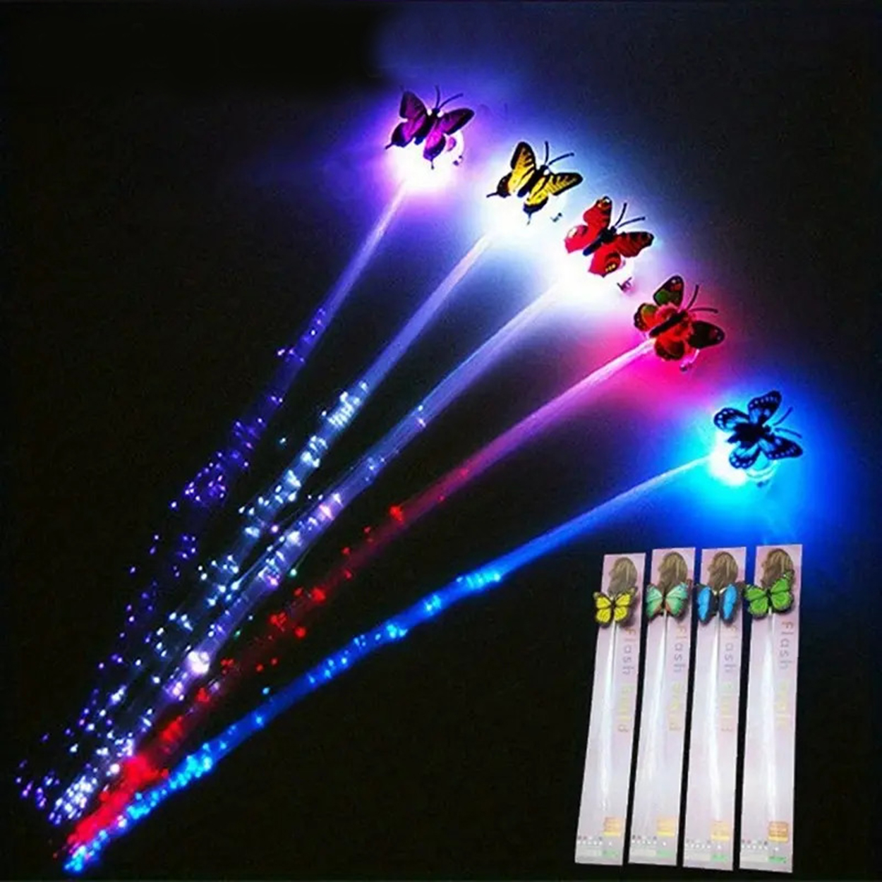 Led Fiber Optik Işıklı Kelebek Saç Klipsi 1 Adet (4707) Led Fiber Optik Işıklı Kelebek Saç Klipsi 1 Adet (4707)