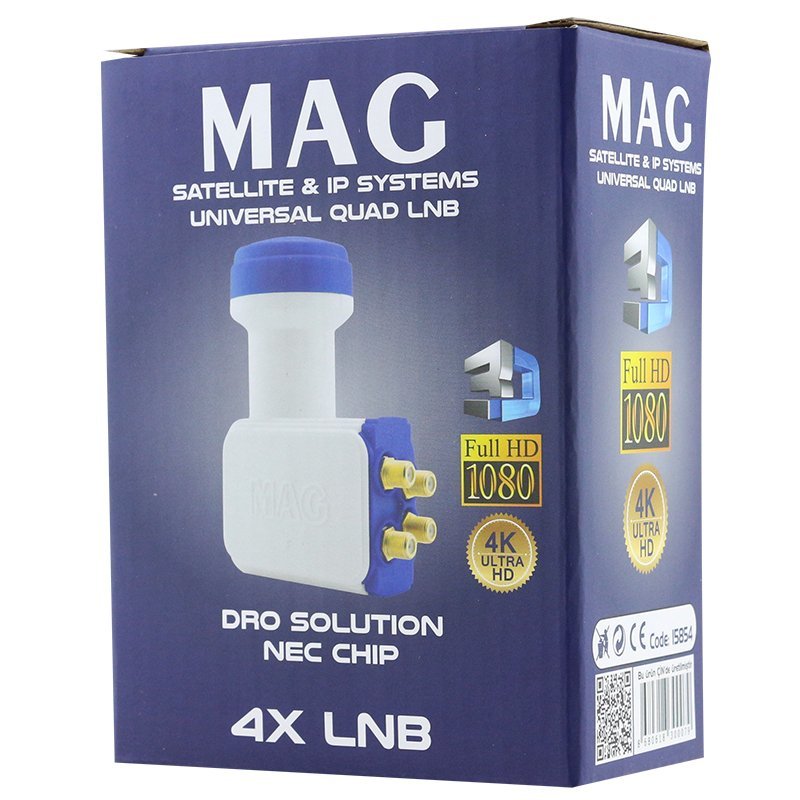 MAG DÖRTLÜ QUAD LNB ALTIN UÇLU NEC CHİP 0.1DB (4707) MAG DÖRTLÜ QUAD LNB ALTIN UÇLU NEC CHİP 0.1DB (4707)