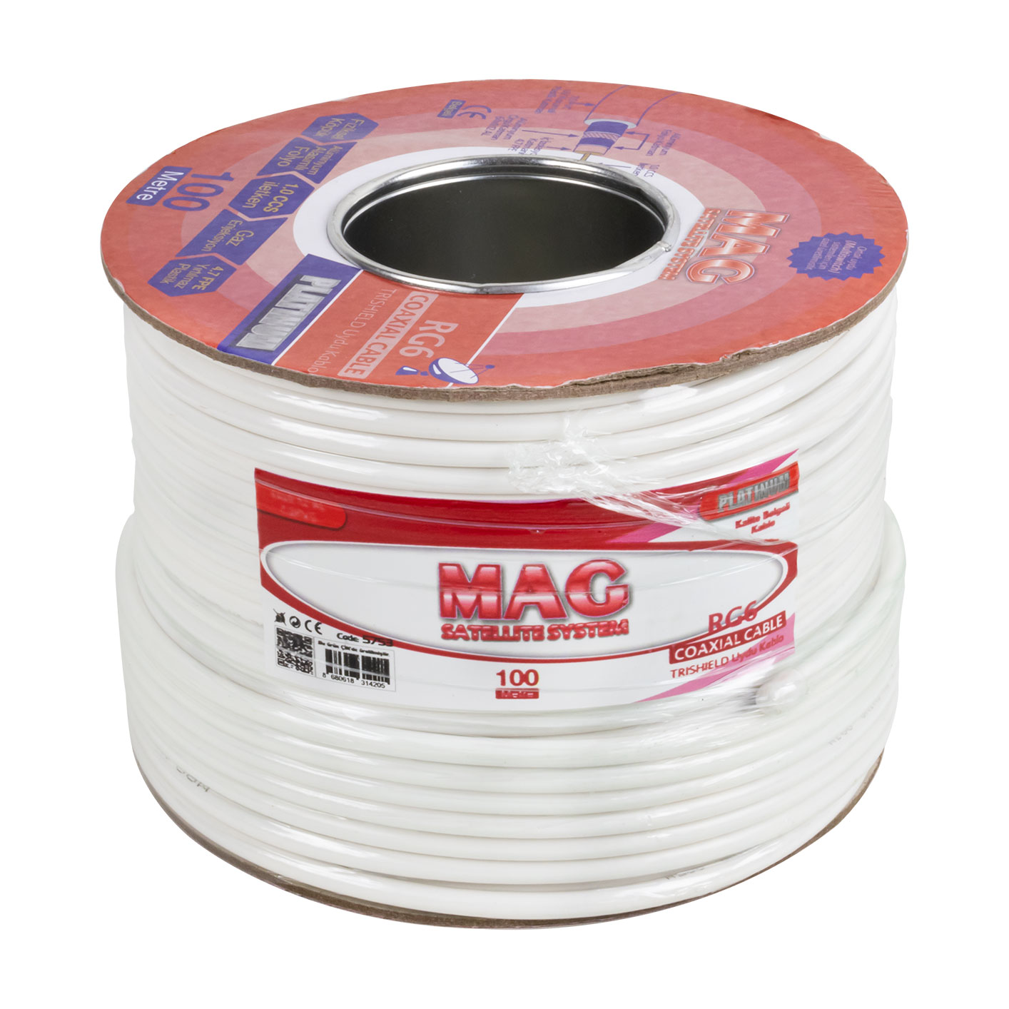 MAG PLATINUM RG6/U4 TRISHIELD 64 TEL ANTEN KABLOSU (100 METRE) (4707) MAG PLATINUM RG6/U4 TRISHIELD 64 TEL ANTEN KABLOSU (100 METRE) (4707)