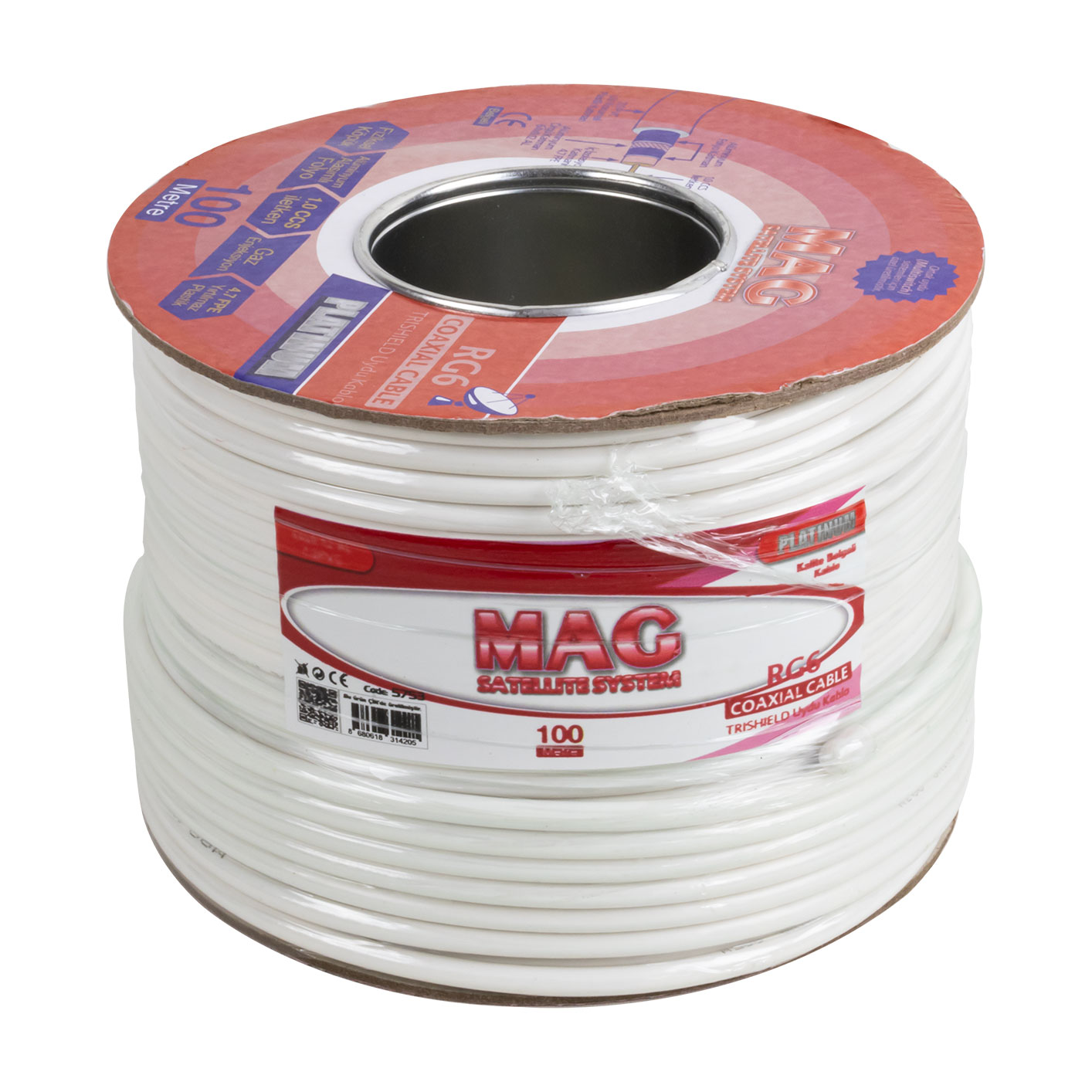 MAG PLATINUM RG6/U4 TRISHIELD 64 TEL ANTEN KABLOSU (100 METRE) (4707) MAG PLATINUM RG6/U4 TRISHIELD 64 TEL ANTEN KABLOSU (100 METRE) (4707)