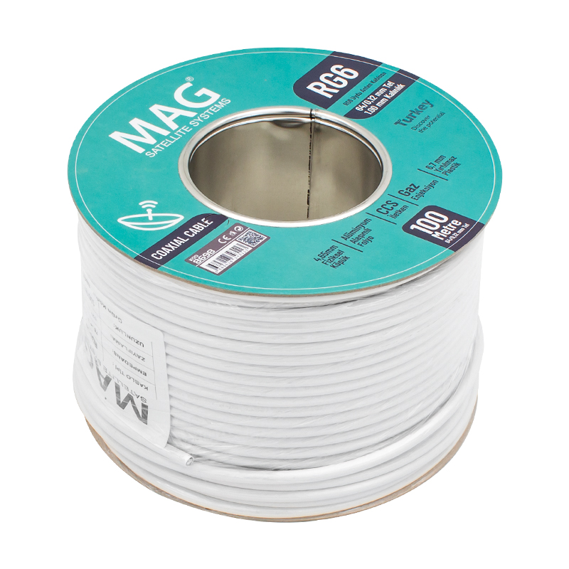 MAG RG6/U6 1.00 MM 64*0.12 TEL CCS MAKARALI ANTEN KABLOSU YERLİ ÜRETİM (100 METRE) (4707) MAG RG6/U6 1.00 MM 64*0.12 TEL CCS MAKARALI ANTEN KABLOSU YERLİ ÜRETİM (100 METRE) (4707)