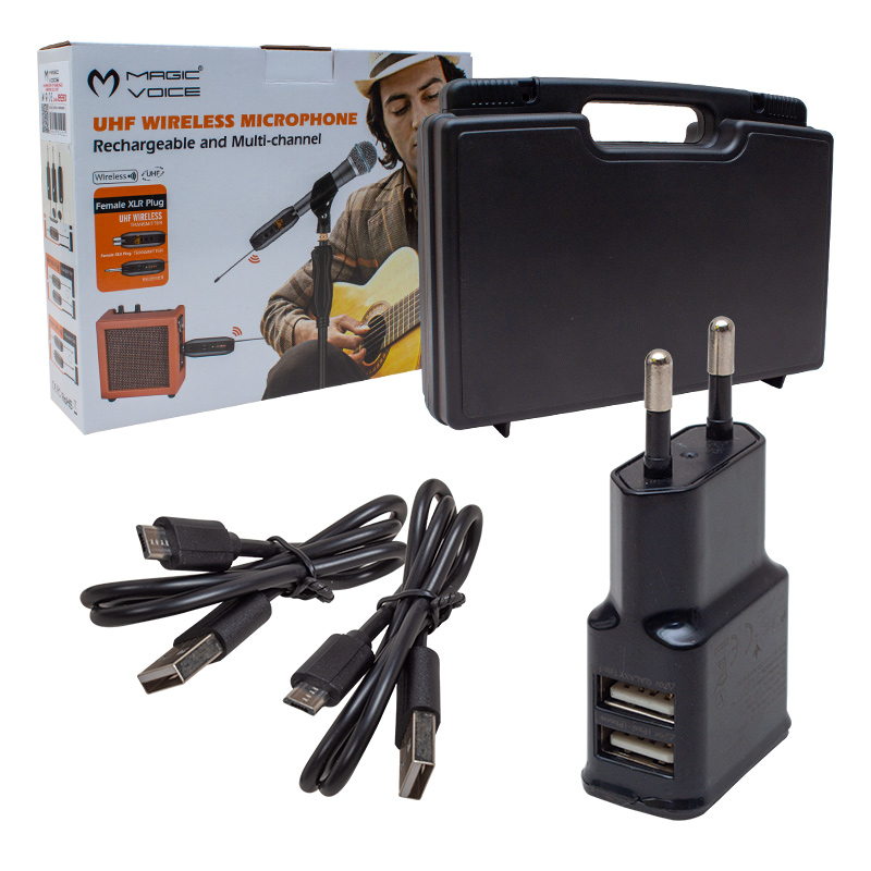 MAGICVOICE MV-19590 UHF GİTAR TİP KABLOSUZ MİKROFON ÜÇLÜ SET (4707) MAGICVOICE MV-19590 UHF GİTAR TİP KABLOSUZ MİKROFON ÜÇLÜ SET (4707)