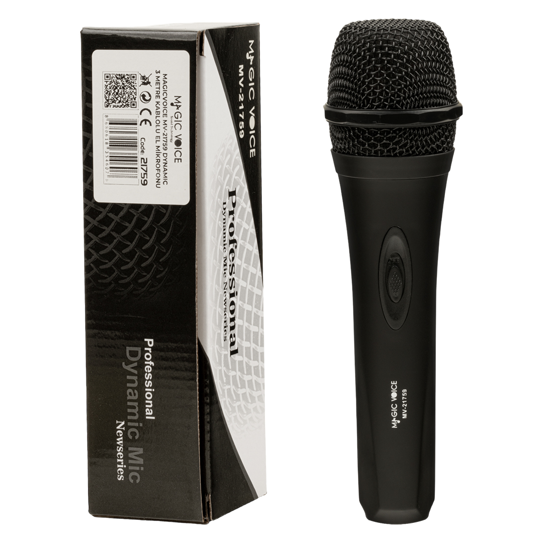 MAGICVOICE MV-21759 DİNAMİK 3 METRE KABLOLU EL MİKROFONU (4707) MAGICVOICE MV-21759 DİNAMİK 3 METRE KABLOLU EL MİKROFONU (4707)
