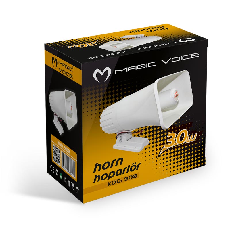 MAGICVOICE MV-908 30 WATT 8 OHM PLASTİK HORN HOPARLÖR (4707) MAGICVOICE MV-908 30 WATT 8 OHM PLASTİK HORN HOPARLÖR (4707)