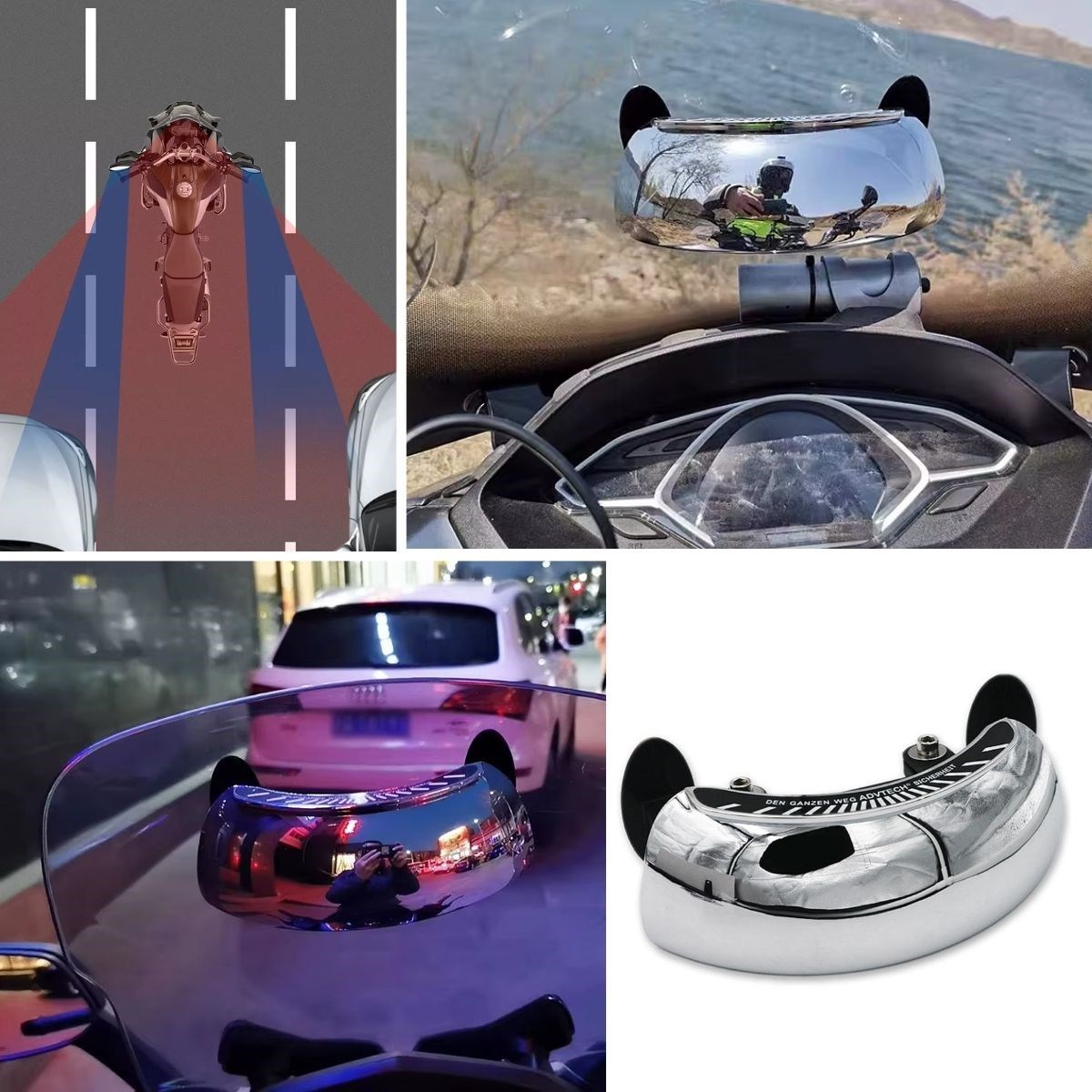 Motosiklet İçin Islanmaya Dayanıklı Geniş Açı Görme ve Kör Nokta Aynası (4707) Motosiklet İçin Islanmaya Dayanıklı Geniş Açı Görme ve Kör Nokta Aynası (4707)