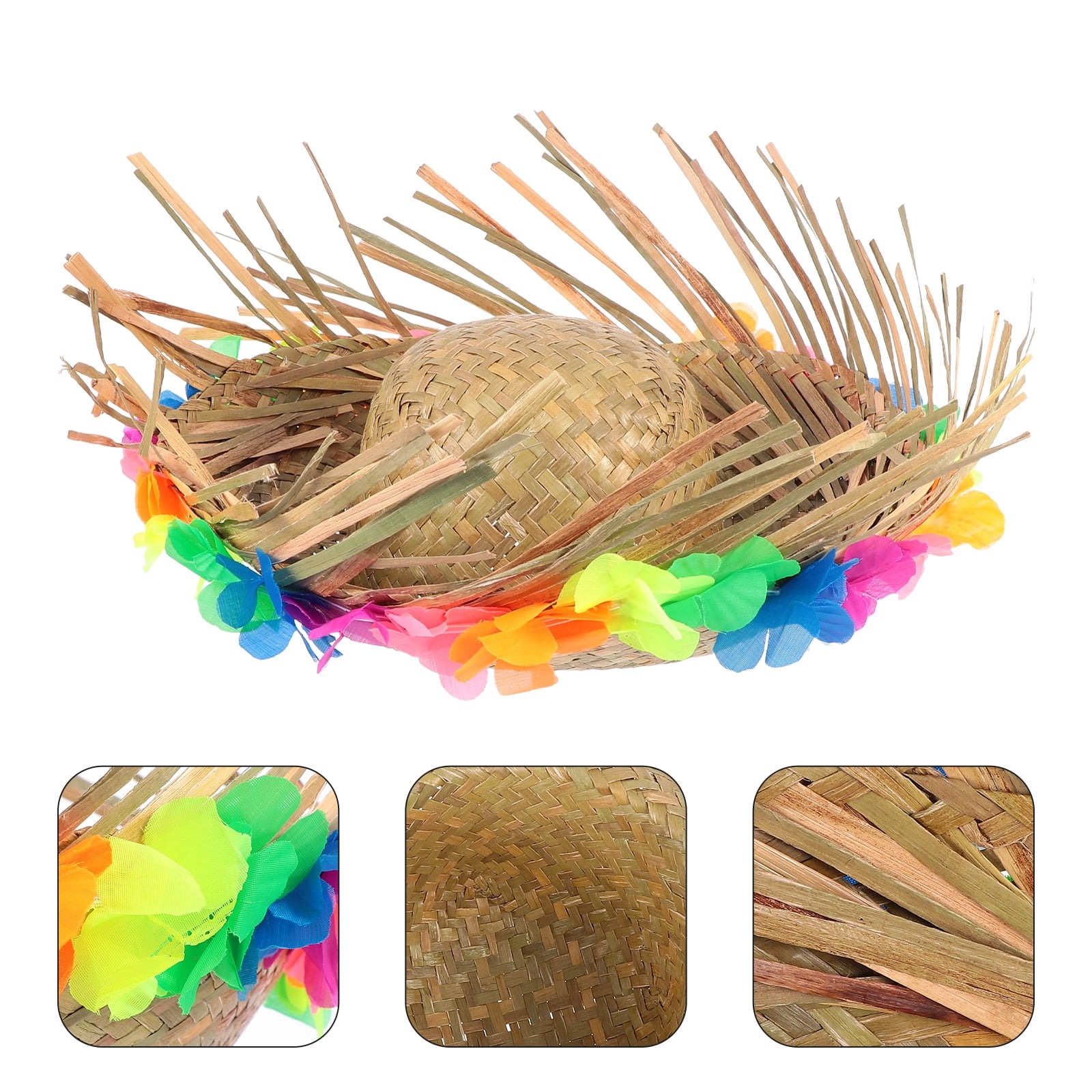 Naturel Renk Püsküllü Örme Hasır Hawaii Luau Aloha Şapka 13x36 cm (4707) Naturel Renk Püsküllü Örme Hasır Hawaii Luau Aloha Şapka 13x36 cm (4707)