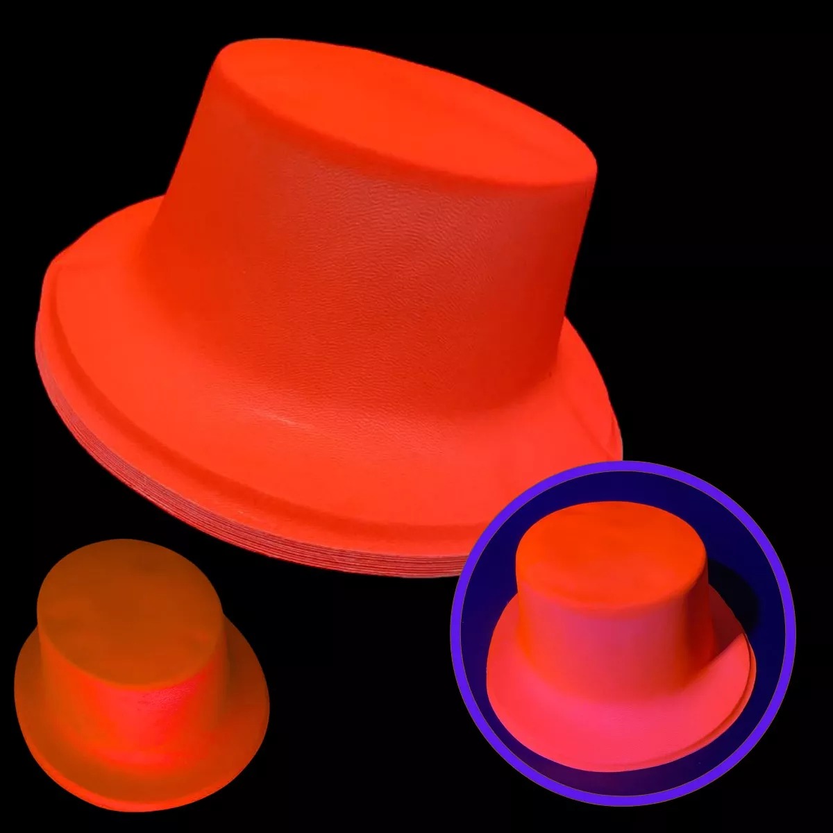 Neon Partisi Turuncu Renk Plastik Fötr Şapka (4707) Neon Partisi Turuncu Renk Plastik Fötr Şapka (4707)