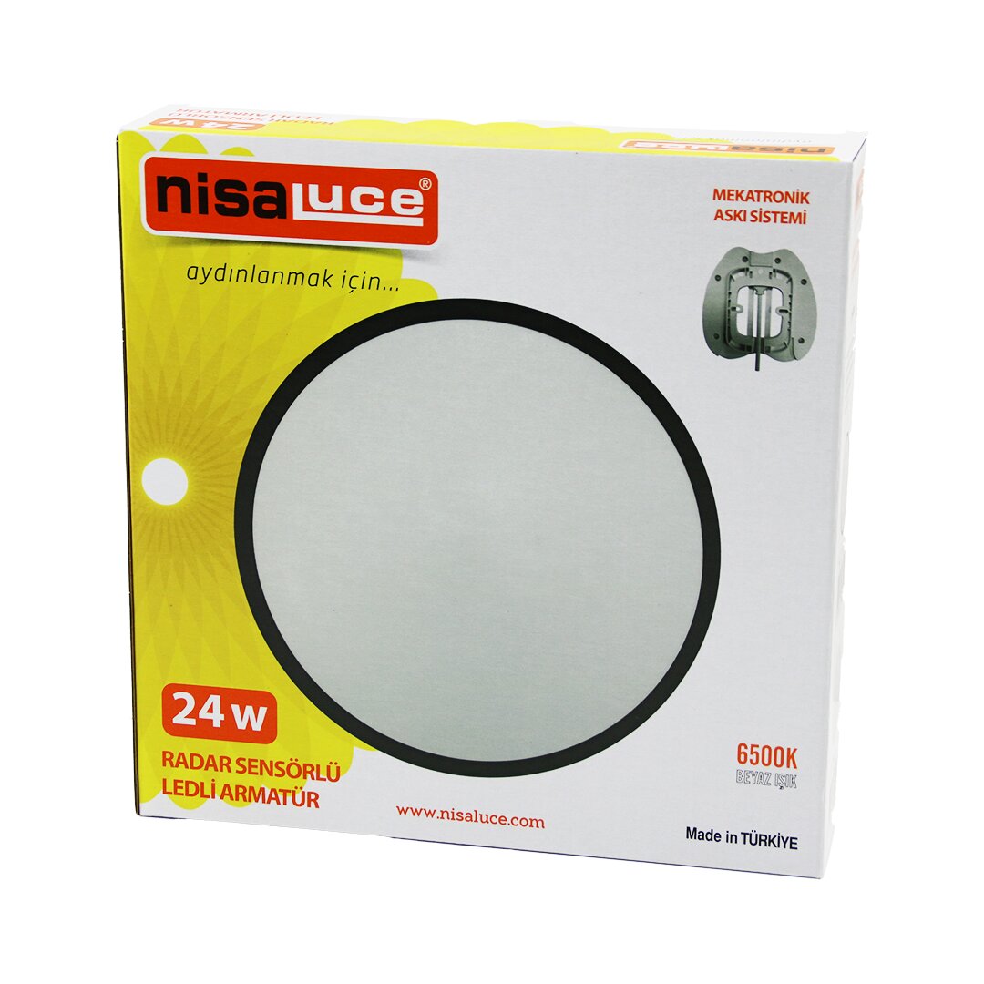 NİSALUCE EAMP-106/B 24W RADAR SENSÖRLÜ LEDLİ ARMATÜR BEYAZ ÇERÇEVE MEKATRONİK ASKI SİSTEMİ 6500K - 2160Lm (4707) NİSALUCE EAMP-106/B 24W RADAR SENSÖRLÜ LEDLİ ARMATÜR BEYAZ ÇERÇEVE MEKATRONİK ASKI SİSTEMİ 6500K - 2160Lm (4707)