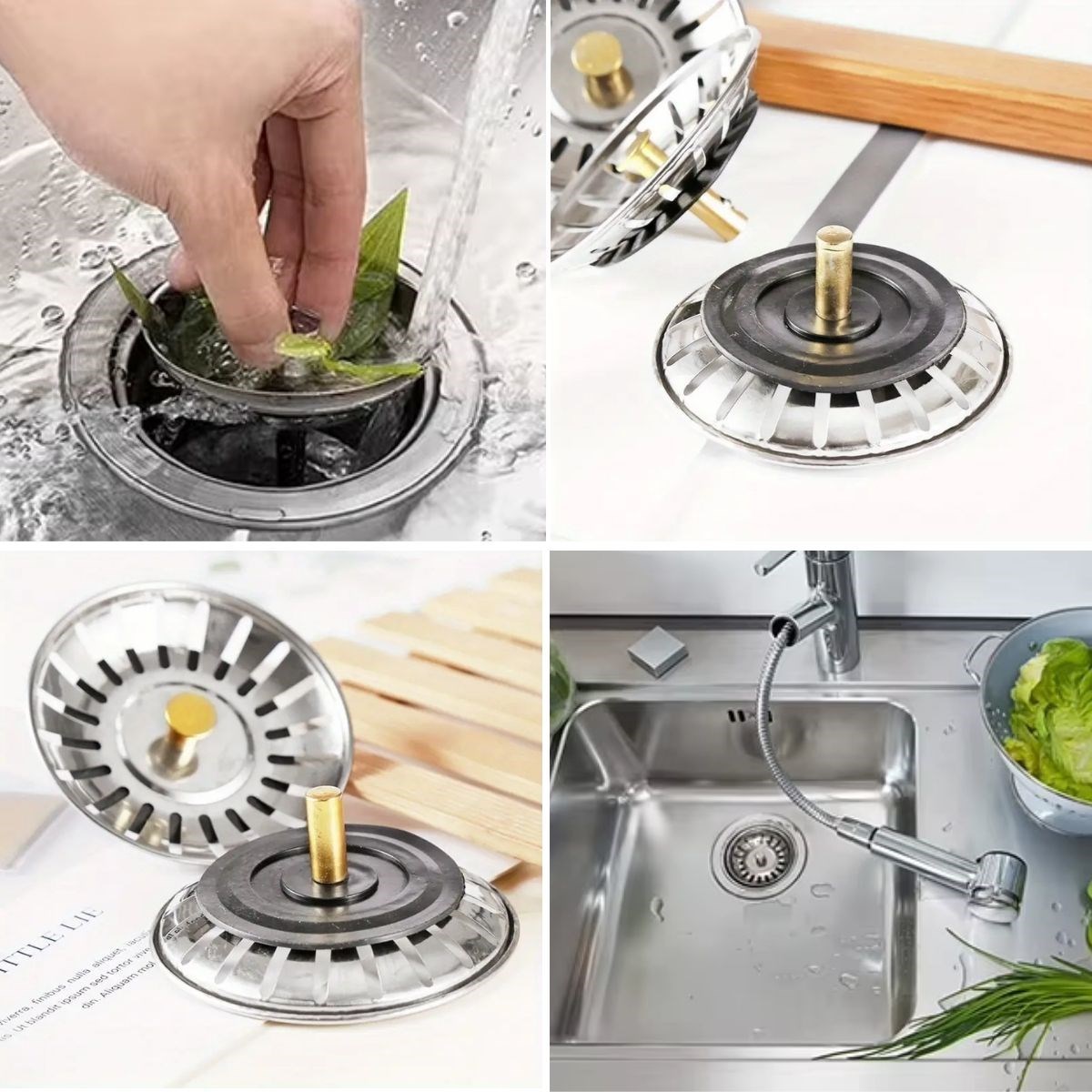 Paslanmaz Çelik Mutfak Evye Lavabo Süzgeci Lavabo Gideri Atık Gıda Tıpası (4707) Paslanmaz Çelik Mutfak Evye Lavabo Süzgeci Lavabo Gideri Atık Gıda Tıpası (4707)