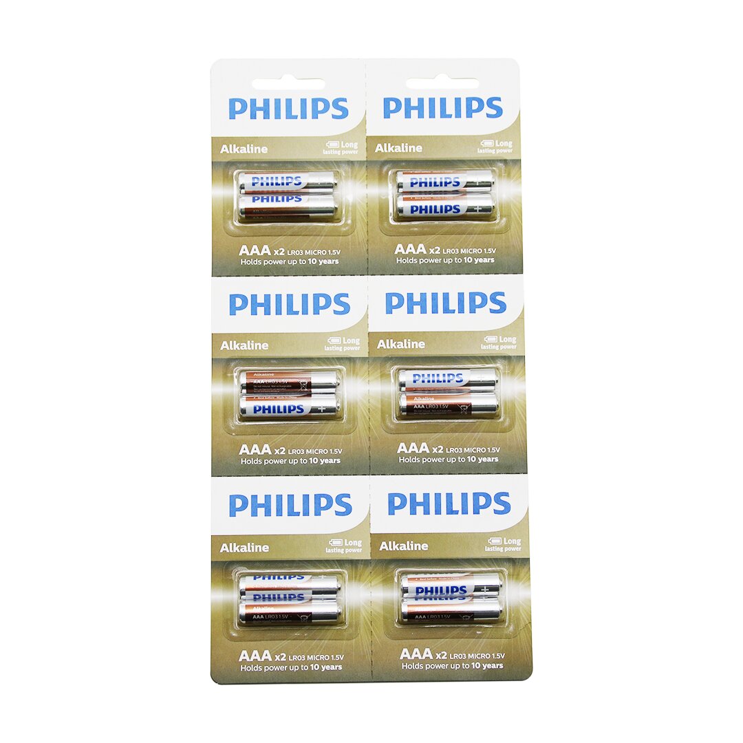 PHILIPS ALKALİNE İNCE - AAA - 1.5V PİL 12PCS= 2Lİ X 6 (4707) PHILIPS ALKALİNE İNCE - AAA - 1.5V PİL 12PCS= 2Lİ X 6 (4707)