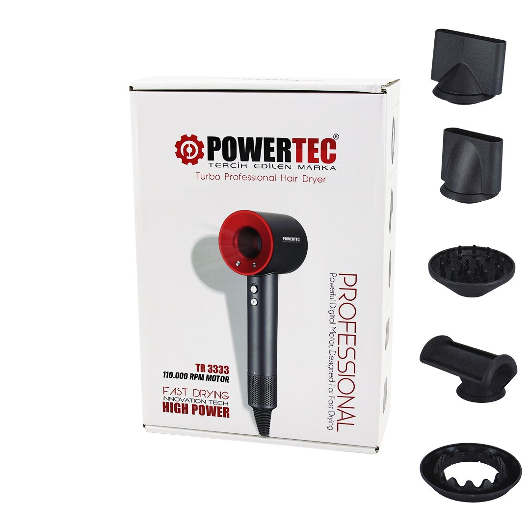 PLAZMA SAÇ KURUTMA - FÖN MAKİNESİ TURBO PROF 5 PCS UÇ - 3 KADEME SICAKLIK - HASSASİYET HIZLI KURUTMA TR-3333 (4707) PLAZMA SAÇ KURUTMA - FÖN MAKİNESİ TURBO PROF 5 PCS UÇ - 3 KADEME SICAKLIK - HASSASİYET HIZLI KURUTMA TR-3333 (4707)
