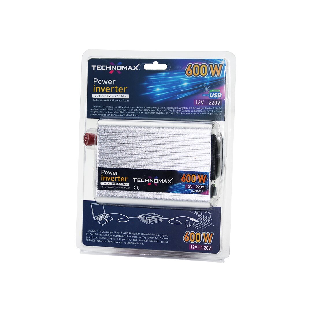 POWER İNVERTER GÜÇ ÇEVİRİCİ 600W 12V-220V DC-DOĞRU AKIMI--AC-ALTERNATİF AKIMA ÇEVİRİR TM-9201 (4707) POWER İNVERTER GÜÇ ÇEVİRİCİ 600W 12V-220V DC-DOĞRU AKIMI--AC-ALTERNATİF AKIMA ÇEVİRİR TM-9201 (4707)