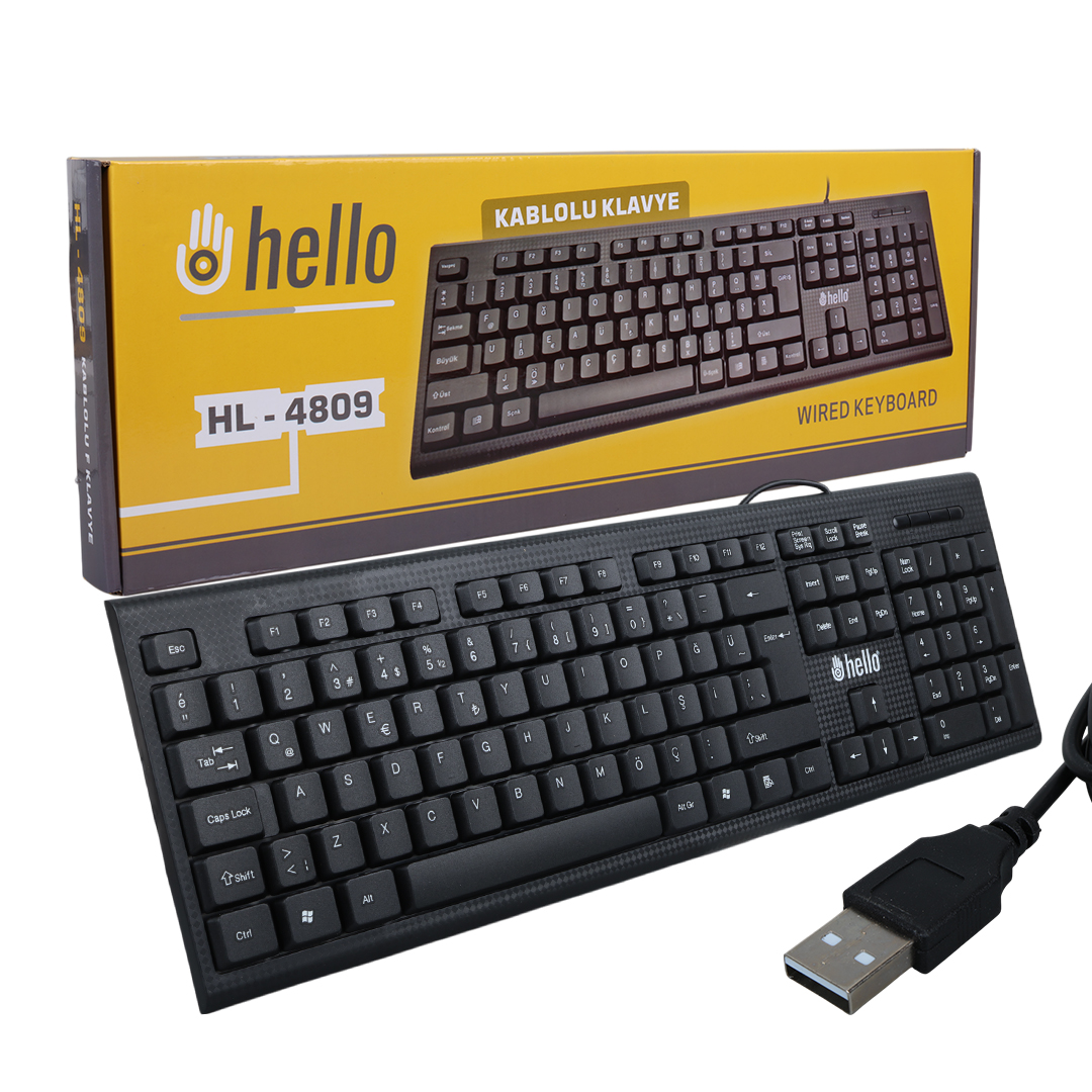 STANDART KABLOLU SİYAH USB Q KLAVYE (4707) STANDART KABLOLU SİYAH USB Q KLAVYE (4707)