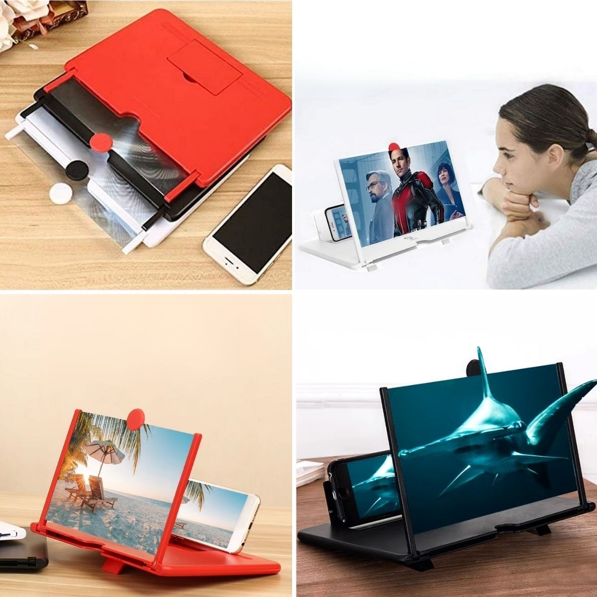 Telefon ve Tablet Ekran Büyütücü Aparat Kırmızı (4707) Telefon ve Tablet Ekran Büyütücü Aparat Kırmızı (4707)