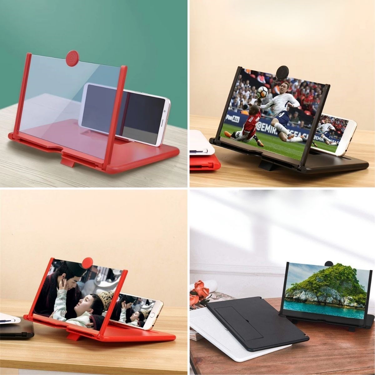 Telefon ve Tablet Ekran Büyütücü Aparat Kırmızı (4707) Telefon ve Tablet Ekran Büyütücü Aparat Kırmızı (4707)