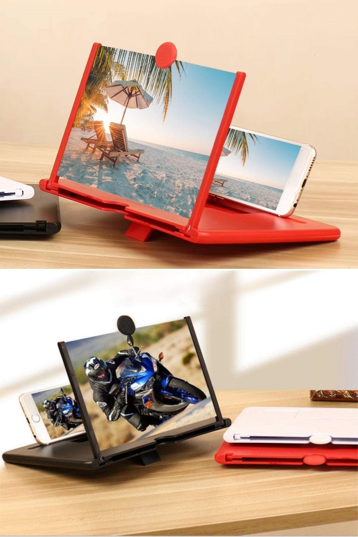 Telefon ve Tablet Ekran Büyütücü Aparat Kırmızı (4707) Telefon ve Tablet Ekran Büyütücü Aparat Kırmızı (4707)