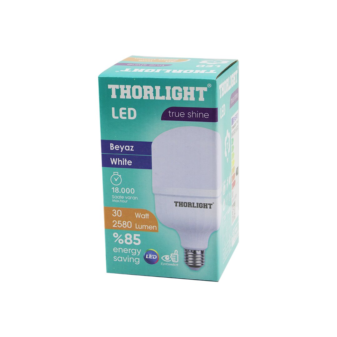 THORLIGHT T-30B 30W E27 TORCH T-SHAPE BEYAZ LED AMPUL 2580 LUMEN - 6400K - 18000 SAAT - 2835 SMD LED (4707) THORLIGHT T-30B 30W E27 TORCH T-SHAPE BEYAZ LED AMPUL 2580 LUMEN - 6400K - 18000 SAAT - 2835 SMD LED (4707)