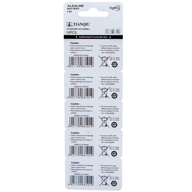 TIANQIU AG3 LR41 ALKALİN SAAT PİLİ 10LU PAKET *OXFORD (4707) TIANQIU AG3 LR41 ALKALİN SAAT PİLİ 10LU PAKET *OXFORD (4707)