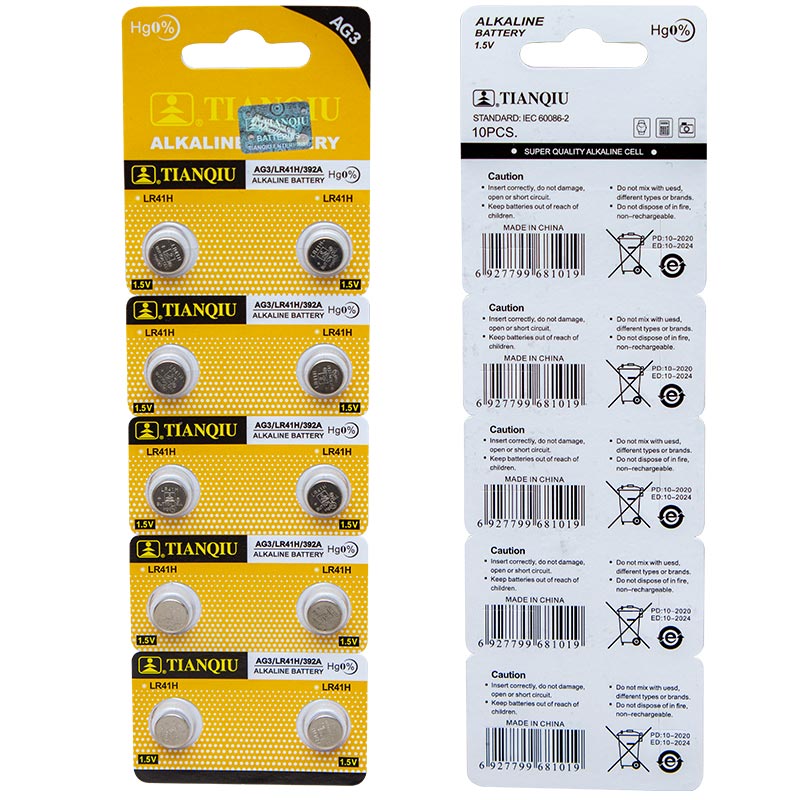 TIANQIU AG3 LR41 ALKALİN SAAT PİLİ 10LU PAKET *OXFORD (4707) TIANQIU AG3 LR41 ALKALİN SAAT PİLİ 10LU PAKET *OXFORD (4707)