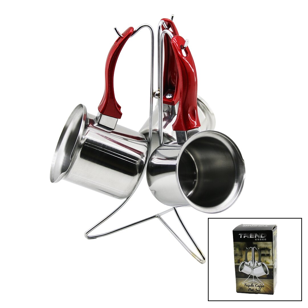 TREND 3LÜ SET NO-3-4-5 ÇELİK CEZVE METAL STANDLI RENKLİ PLASTİK KULPLU (4707) TREND 3LÜ SET NO-3-4-5 ÇELİK CEZVE METAL STANDLI RENKLİ PLASTİK KULPLU (4707)