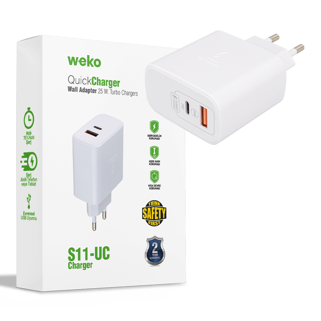 WK-21446 S11-UC 25 WATT 3.0 AMPER TYPE-C + USB ŞARJ BAŞLIK ADAPTÖRÜ (4707) WK-21446 S11-UC 25 WATT 3.0 AMPER TYPE-C + USB ŞARJ BAŞLIK ADAPTÖRÜ (4707)