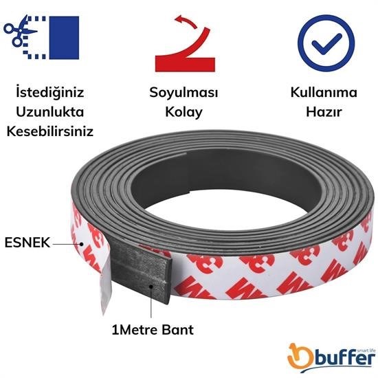 Yapışkanlı Şerit Mıknatıs Magnet Kes Kullan Güçlü Sağlam Rulo Çıkarılması Kolay Siyah 2cm x 1 mt Yapışkanlı Şerit Mıknatıs Magnet Kes Kullan Güçlü Sağlam Rulo Çıkarılması Kolay Siyah 2cm x 1 mt